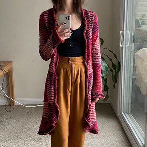 Anthropologie Orange/Red Cardigan